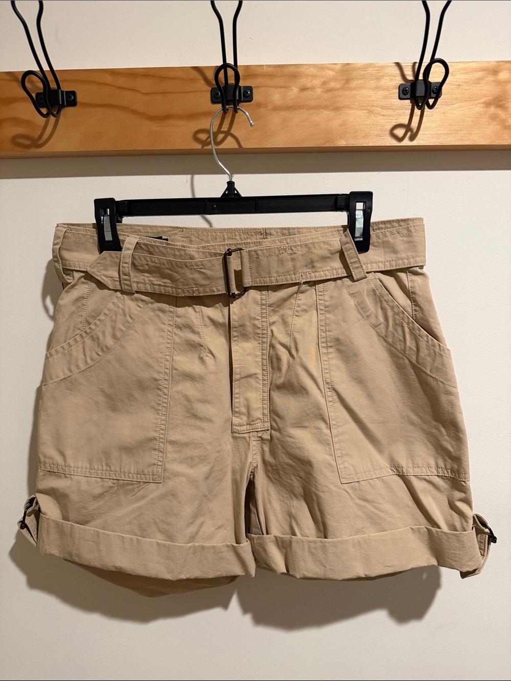 Ralph Lauren Sport Khaki Belted Cotton Shorts